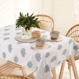 100% Cotton Table cloth/ table cover / table runner for 4 or 6 seater Dining / Centre Table - Trees Green