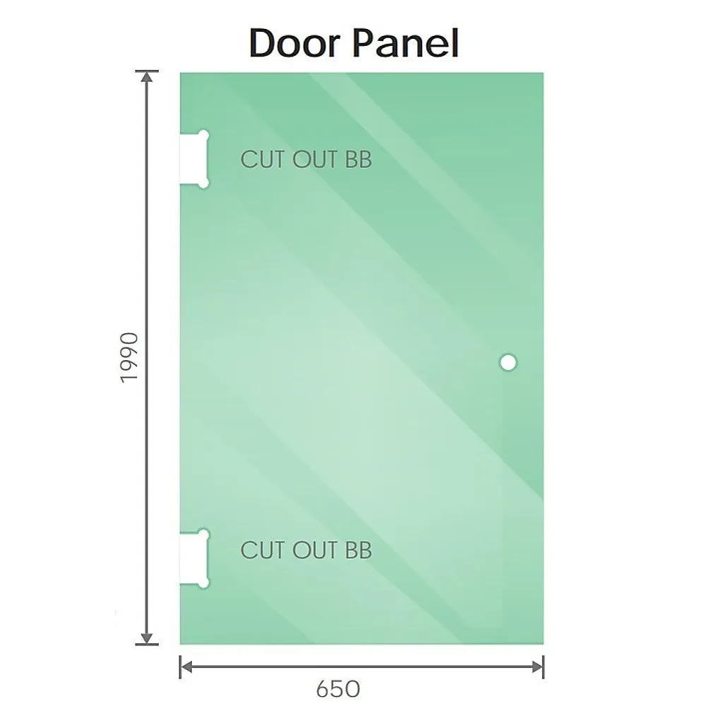 100x100cm Corner Frameless Shower Screen with Black Channel and SS Hinges, Square Knob Handle