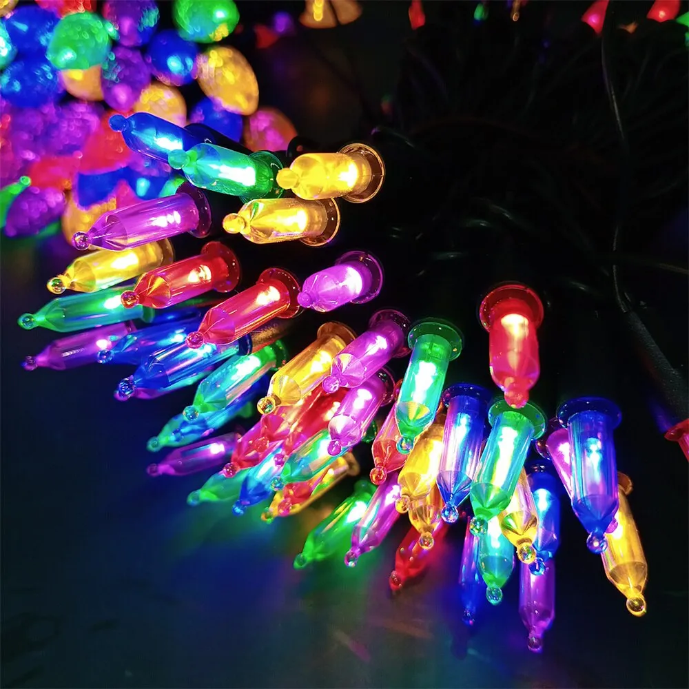 10M 100LED Halloween Lights Incandescent Christmas Mini Lights Battery Powered Clear Light String For Indoor Outdoor Patio Tree