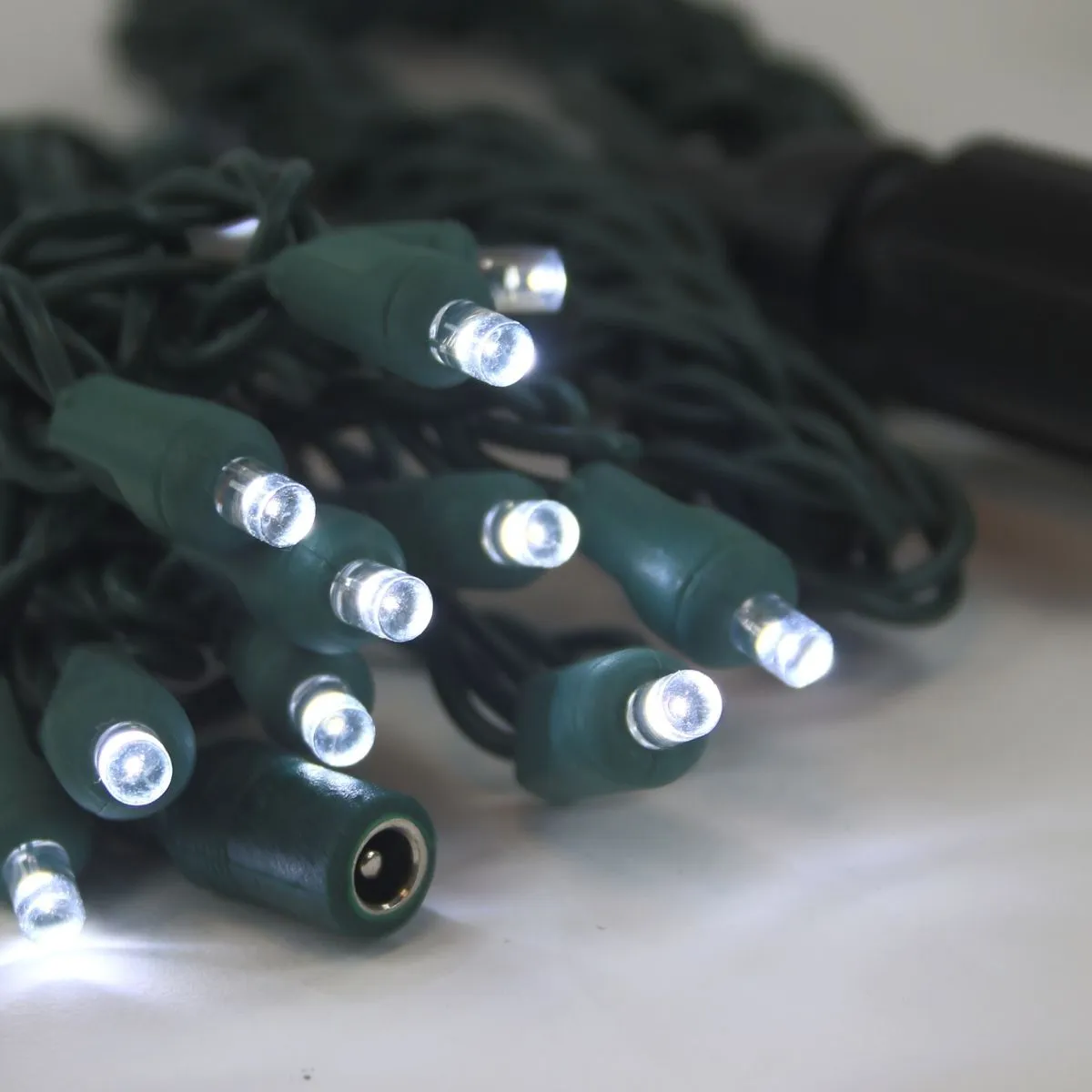 12 Volt LED Light Set Pure White Green Wire