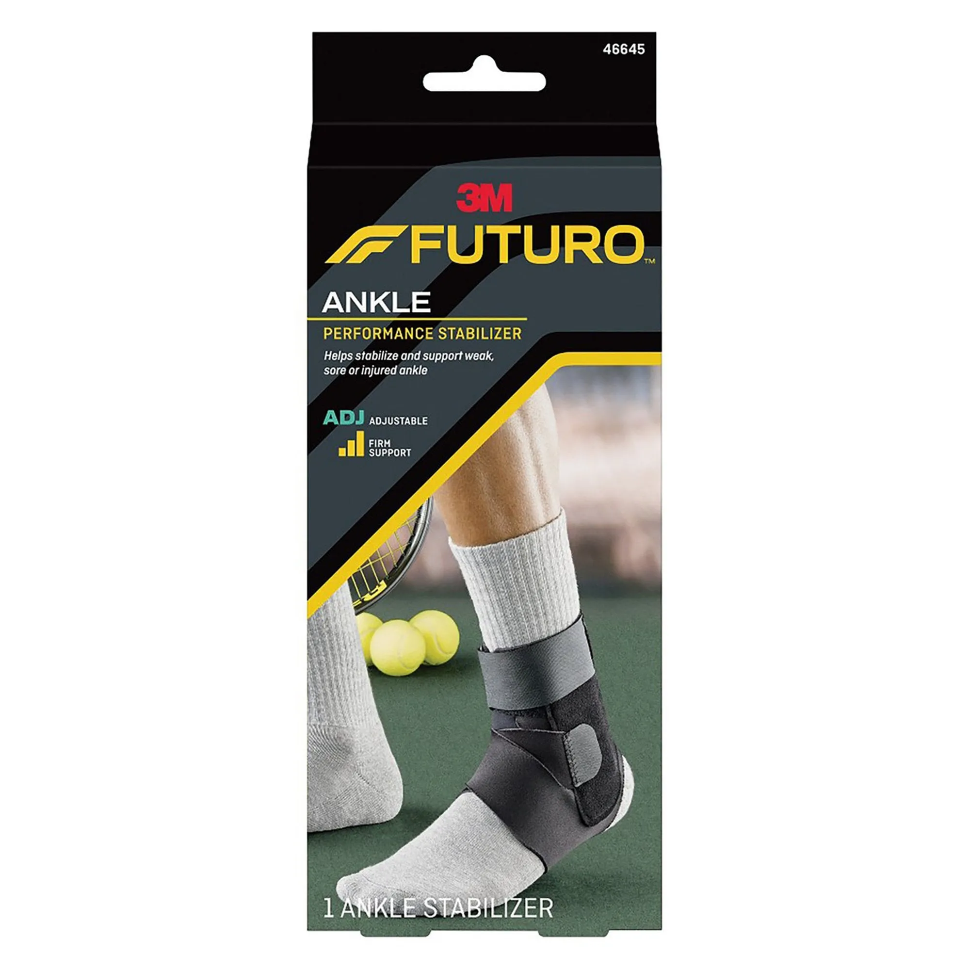 3M Futuro Ankle Performance Stabilizer, Adjustable, Adult, Black, 1 Case of 12