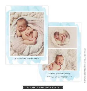 5x7 Birth Announcement | Blue Dreams