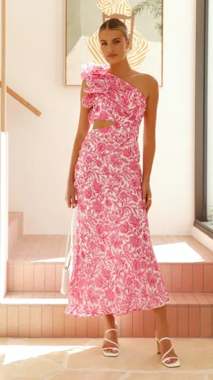 Amina Maxi Dress - Pink Floral