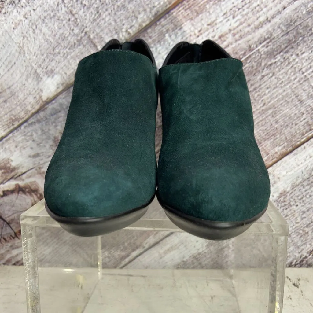 AQUATALIA FOREST GREEN STUDDED REGINA SUEDE BOOTIES SIZE 9.5 WB TCC