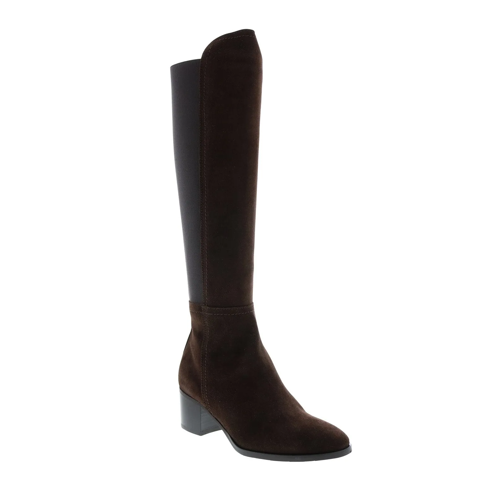 Aquatalia Nova Suede Elastic 34L3780-ESP Womens Brown Suede Zipper Knee High Boots