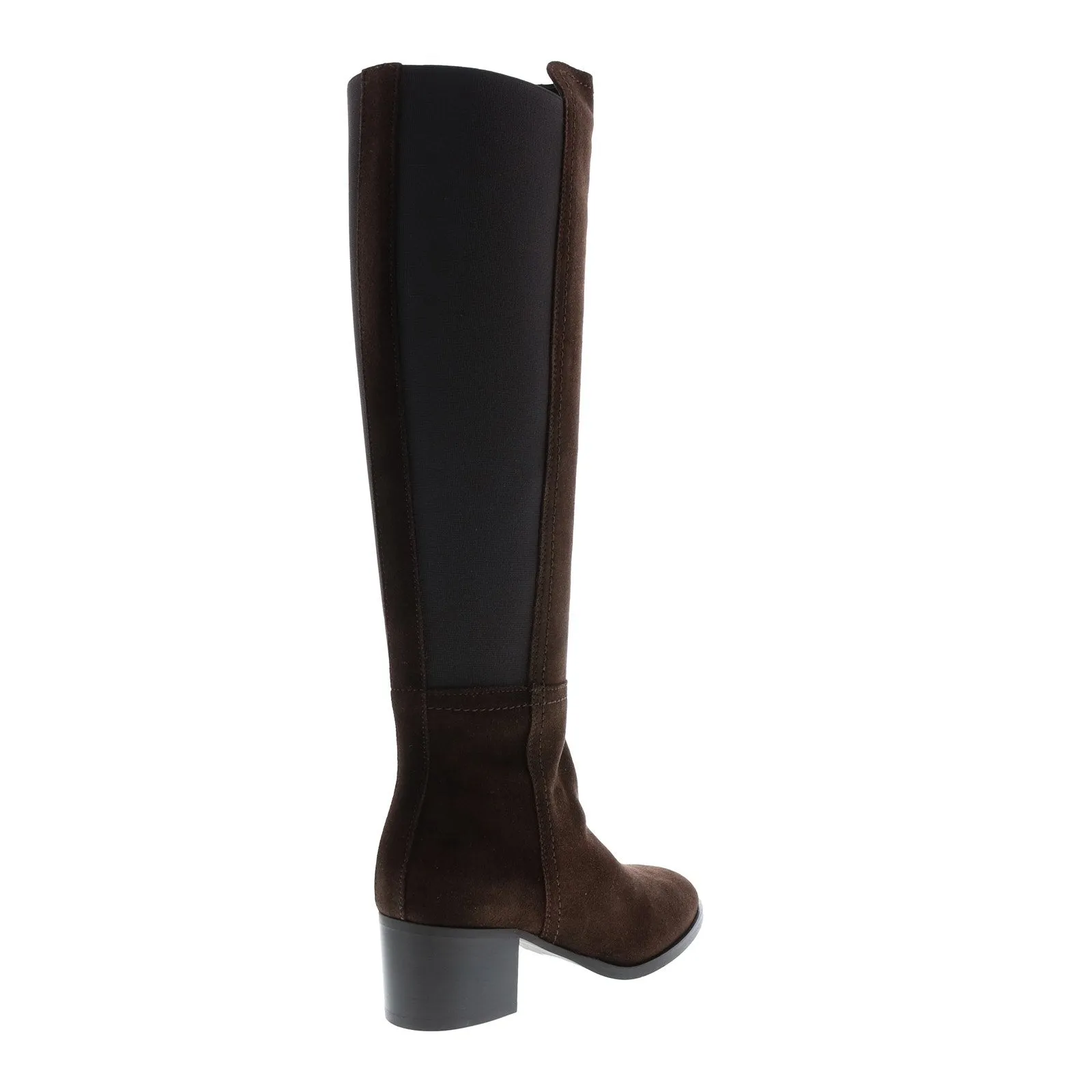 Aquatalia Nova Suede Elastic 34L3780-ESP Womens Brown Suede Zipper Knee High Boots