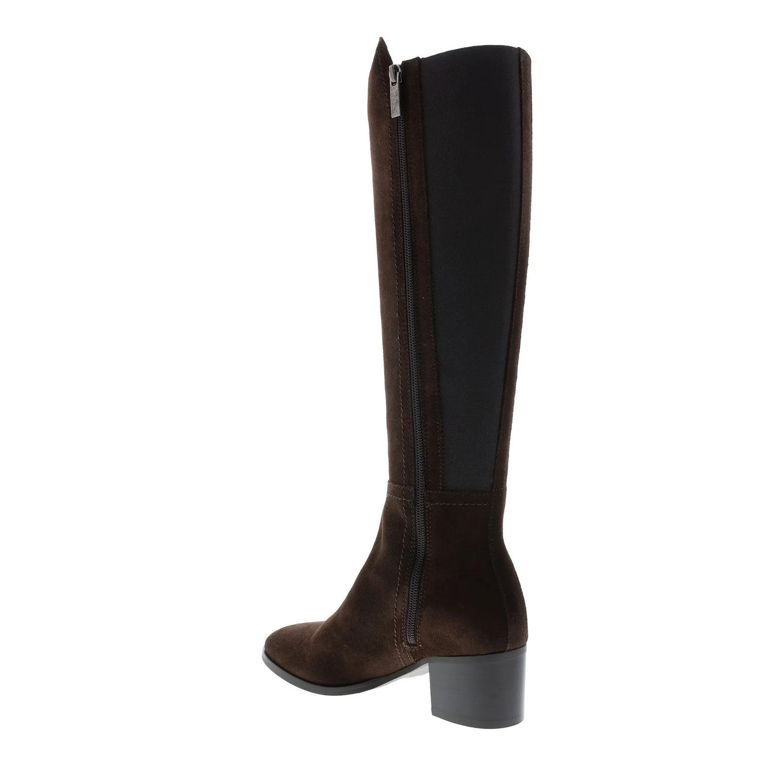 Aquatalia Nova Suede Elastic 34L3780-ESP Womens Brown Suede Zipper Knee High Boots