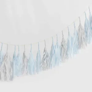 Blue breeze and mountain mist tassel garland - various lengths