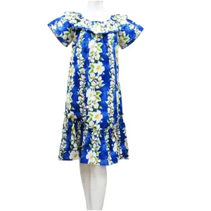 Blue Hibiscus Mid-Length Muumuu