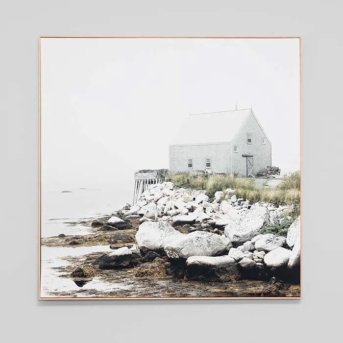 Boathouse Framed Canvas Print