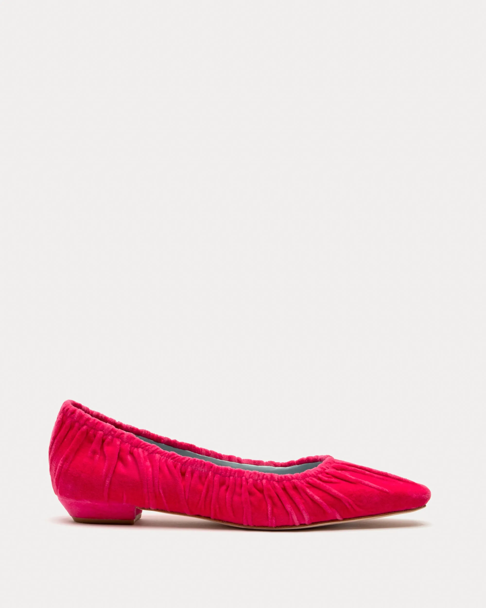 Britta Ruched Flat Velvet Pink