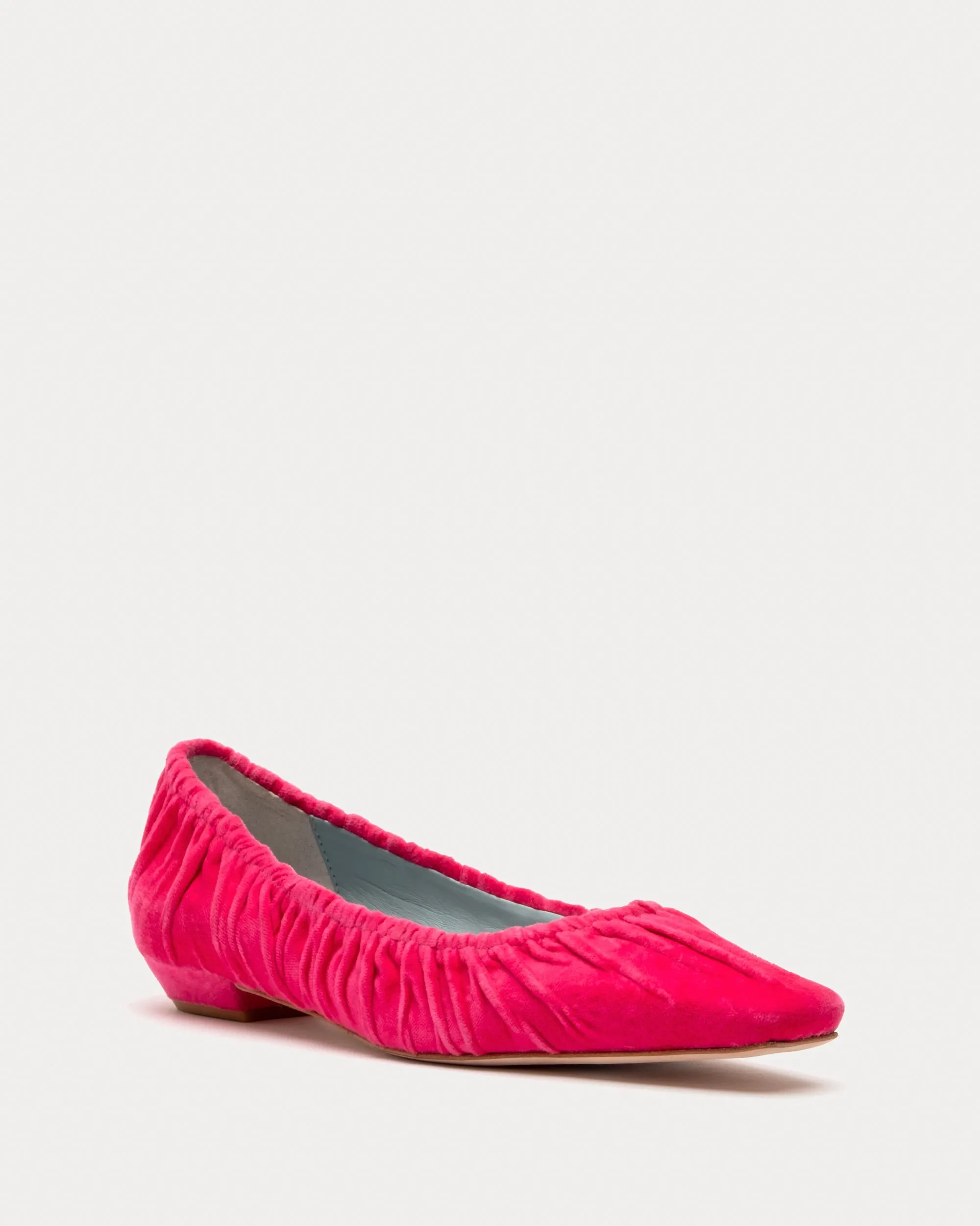 Britta Ruched Flat Velvet Pink