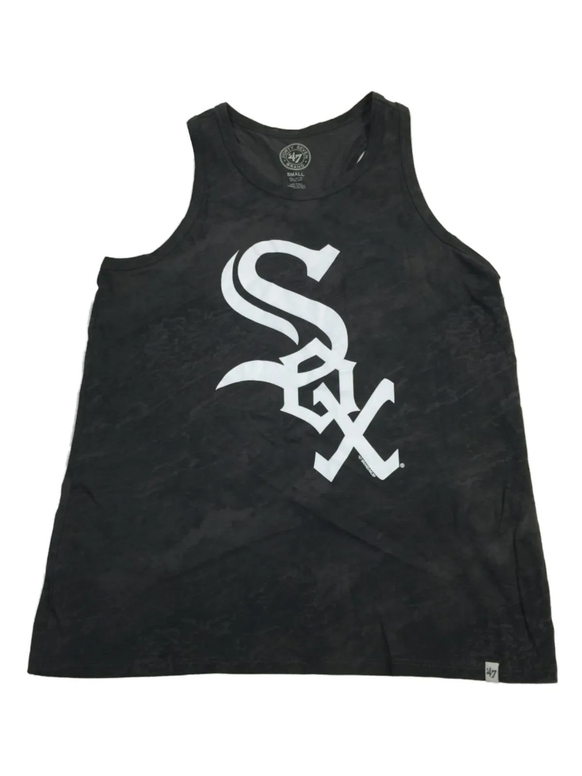 Chicago White Sox 47 Brand Women Gray Acid Wash Loose Fit Racerback Tank Top (S)