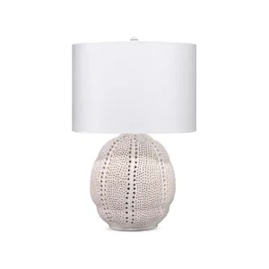 Coastal Style White Porcelain Lunar Table Lamp