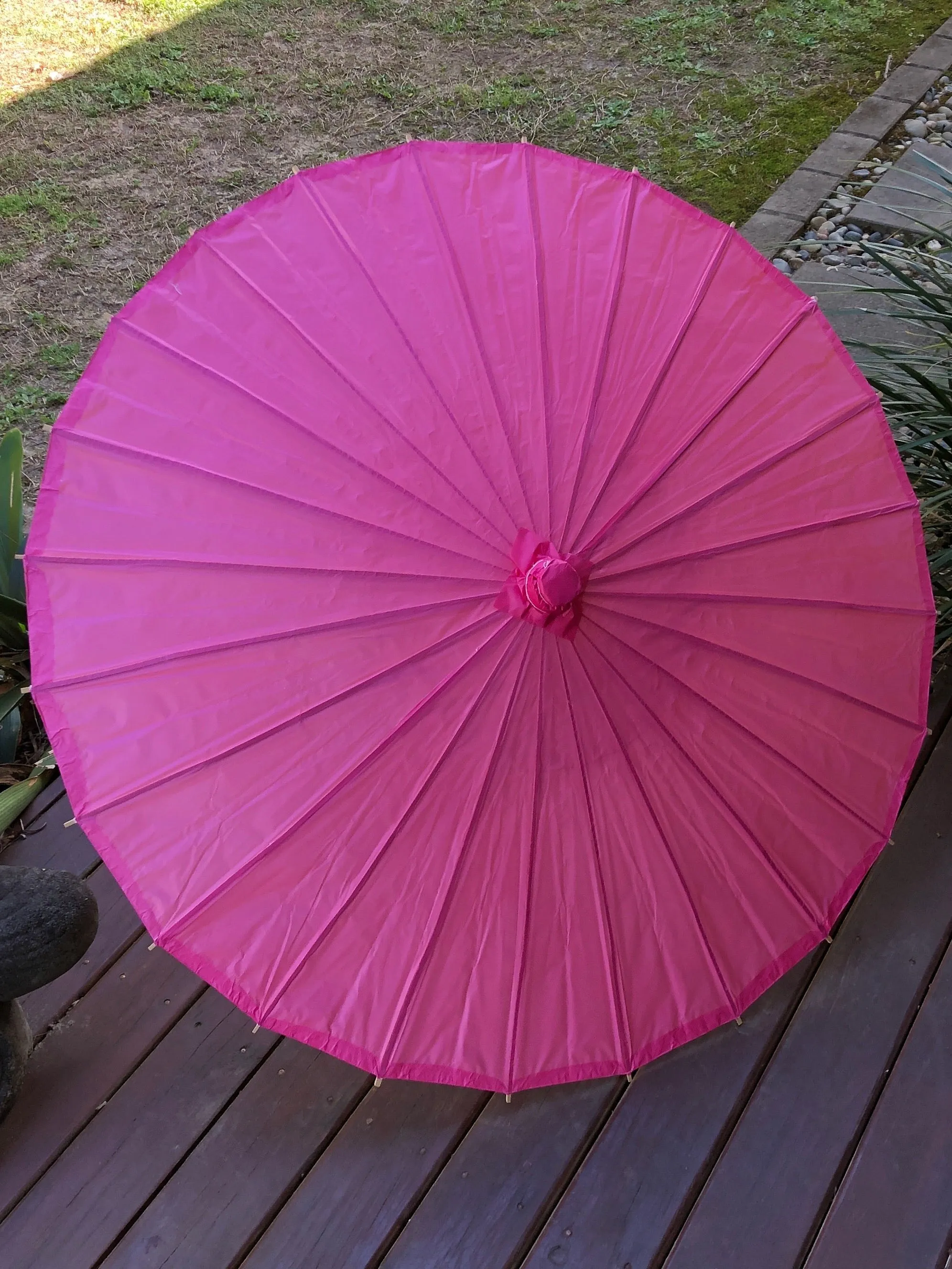 Dark Pink Wedding Paper Parasol