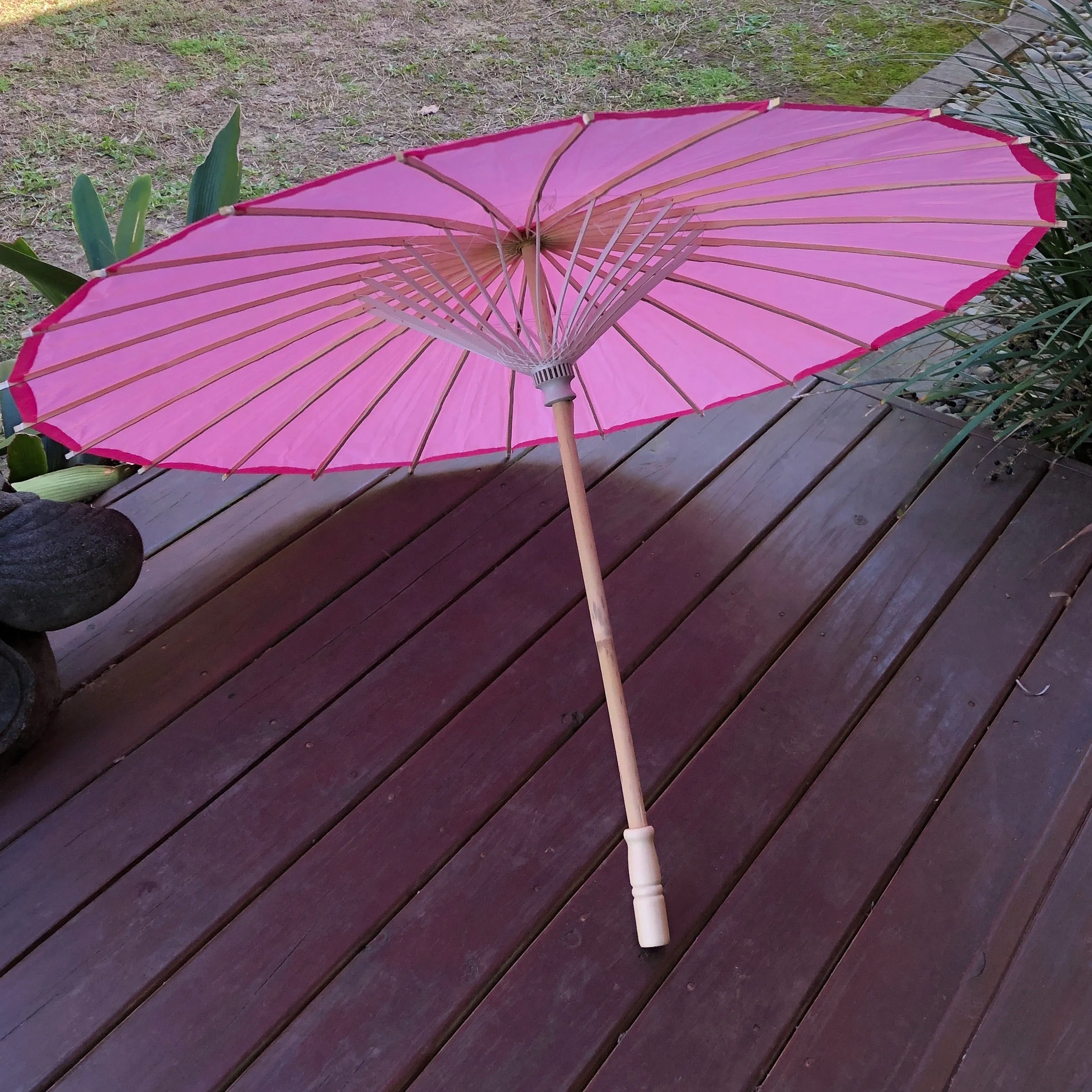 Dark Pink Wedding Paper Parasol