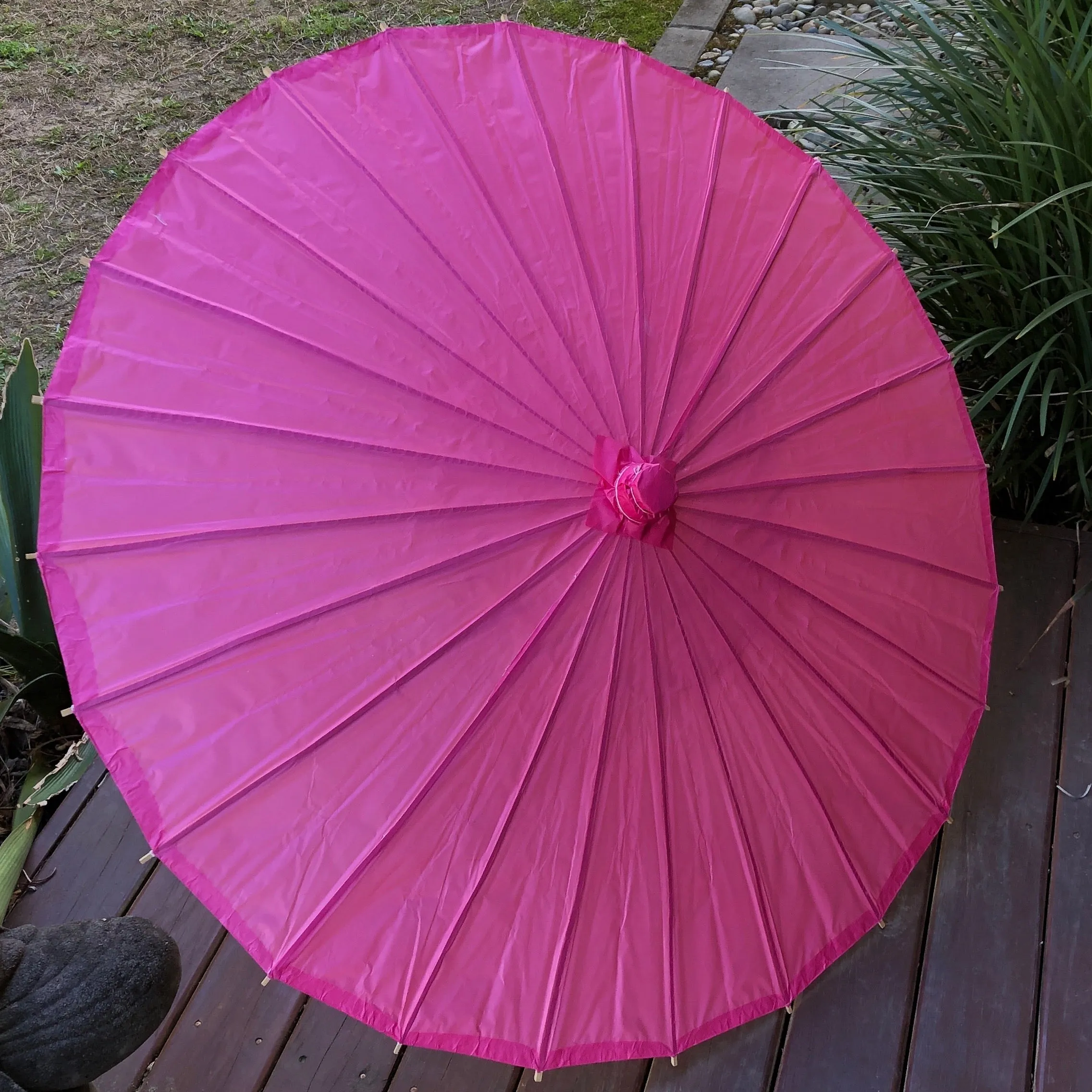 Dark Pink Wedding Paper Parasol