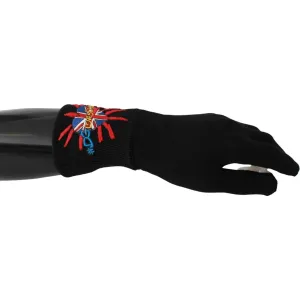 Dolce & Gabbana Elegant Black Virgin Wool Gloves