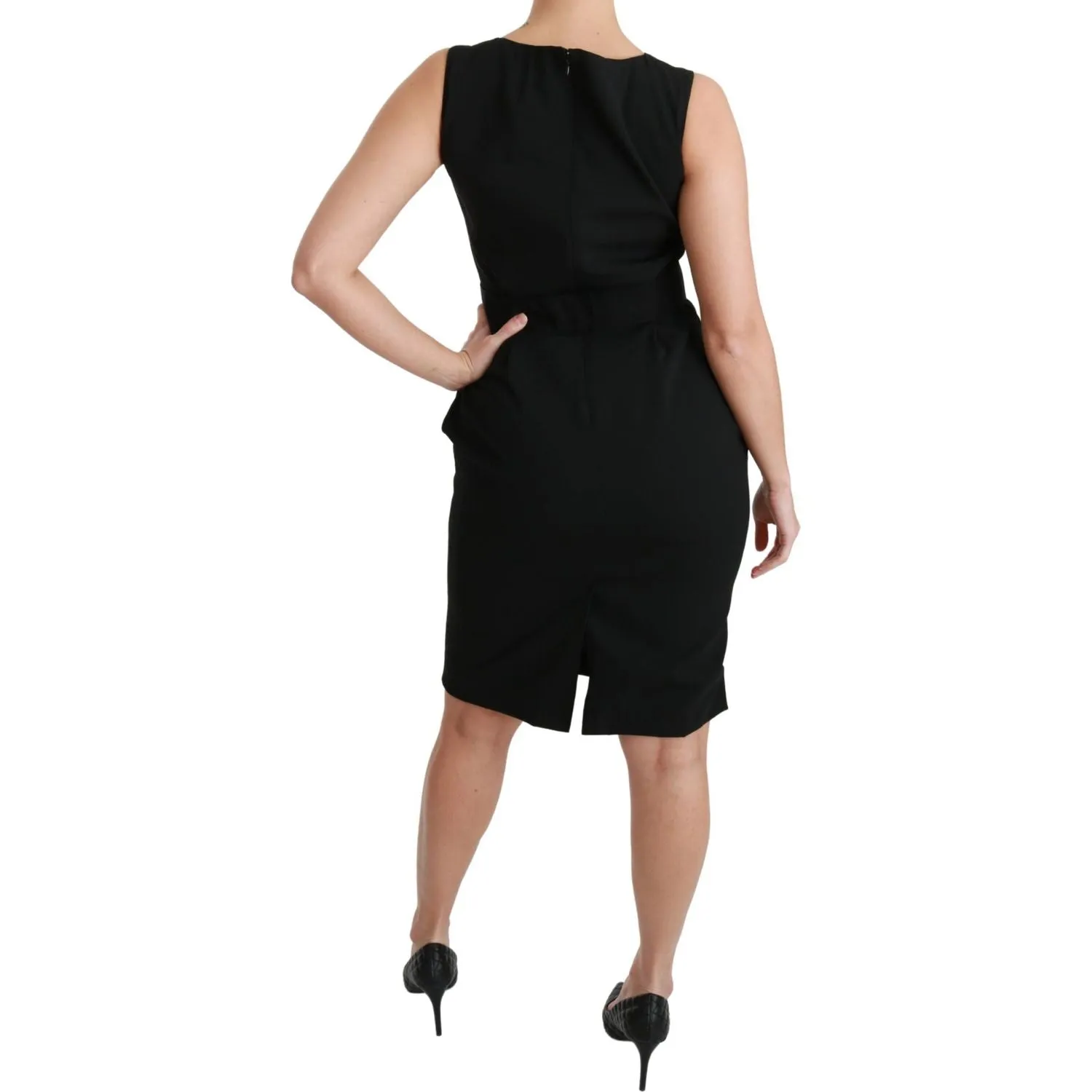 Dolce & Gabbana Elegant Knee-Length Sheath Dress in Black