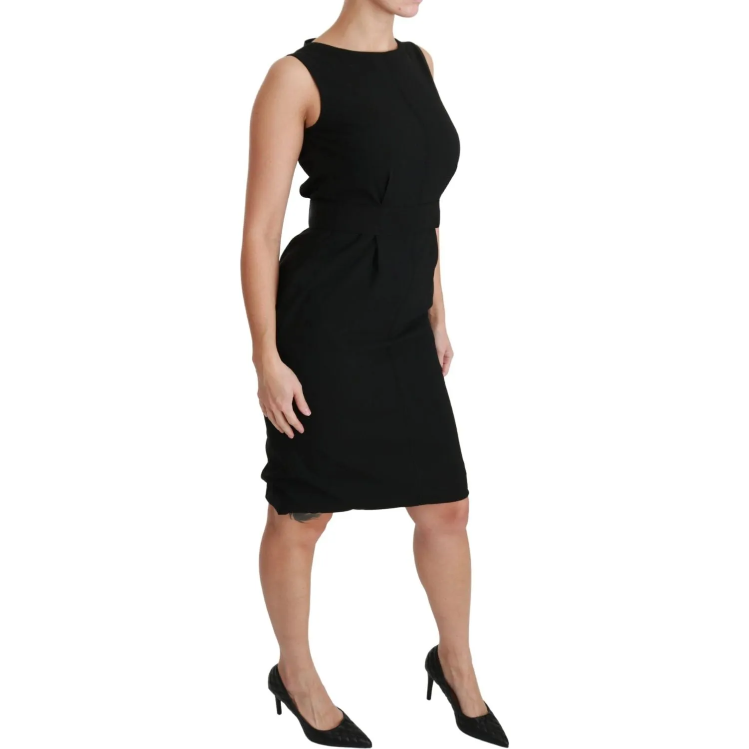 Dolce & Gabbana Elegant Knee-Length Sheath Dress in Black