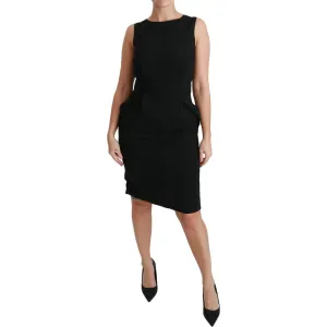 Dolce & Gabbana Elegant Knee-Length Sheath Dress in Black