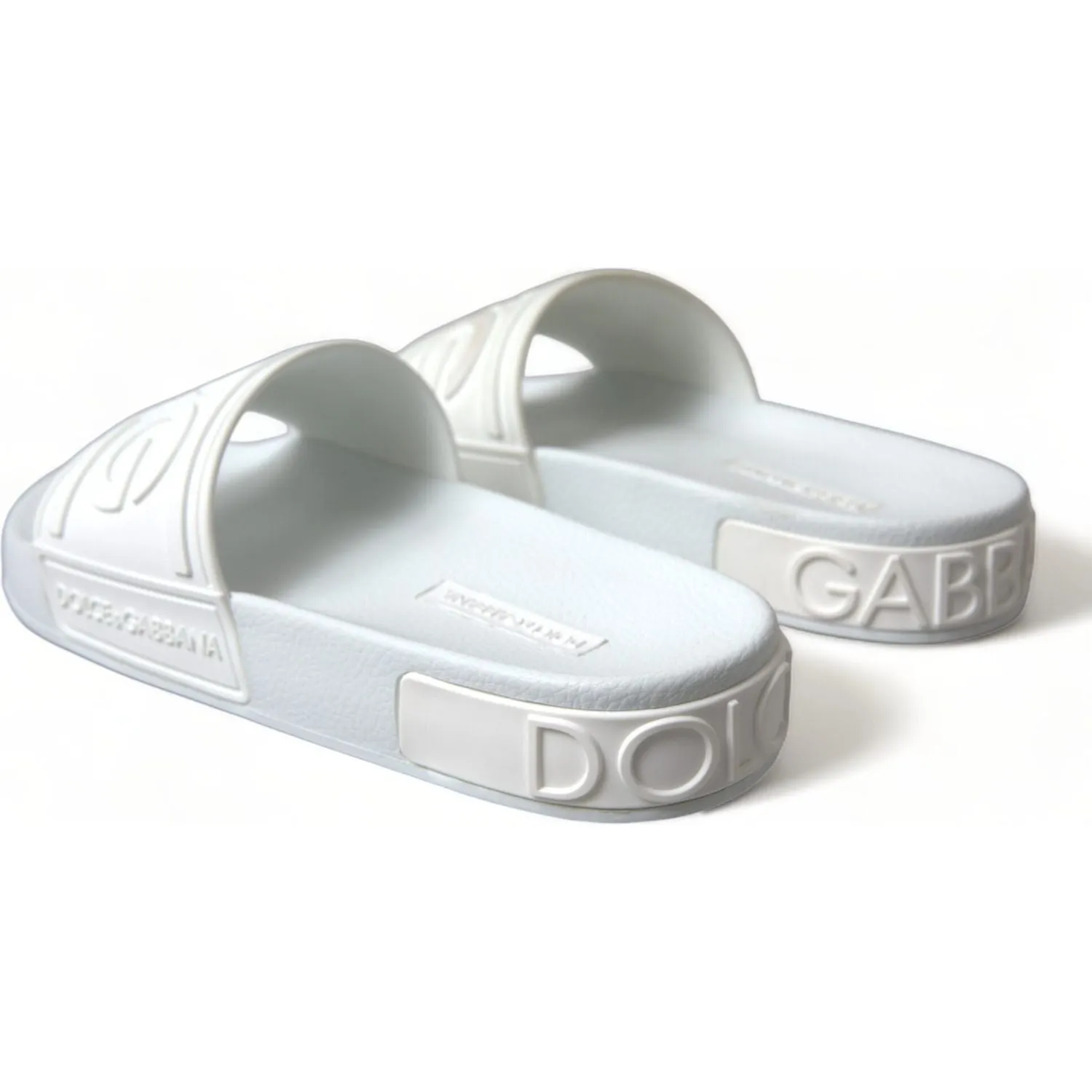 Dolce & Gabbana Elegant White Logo Slides