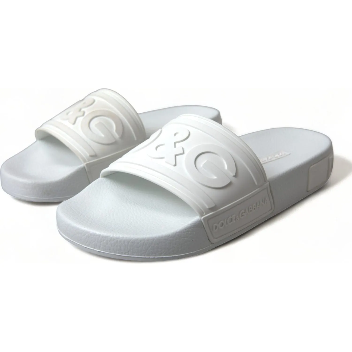 Dolce & Gabbana Elegant White Logo Slides