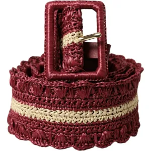 Dolce & Gabbana Maroon Elegance Canvas Waist Belt