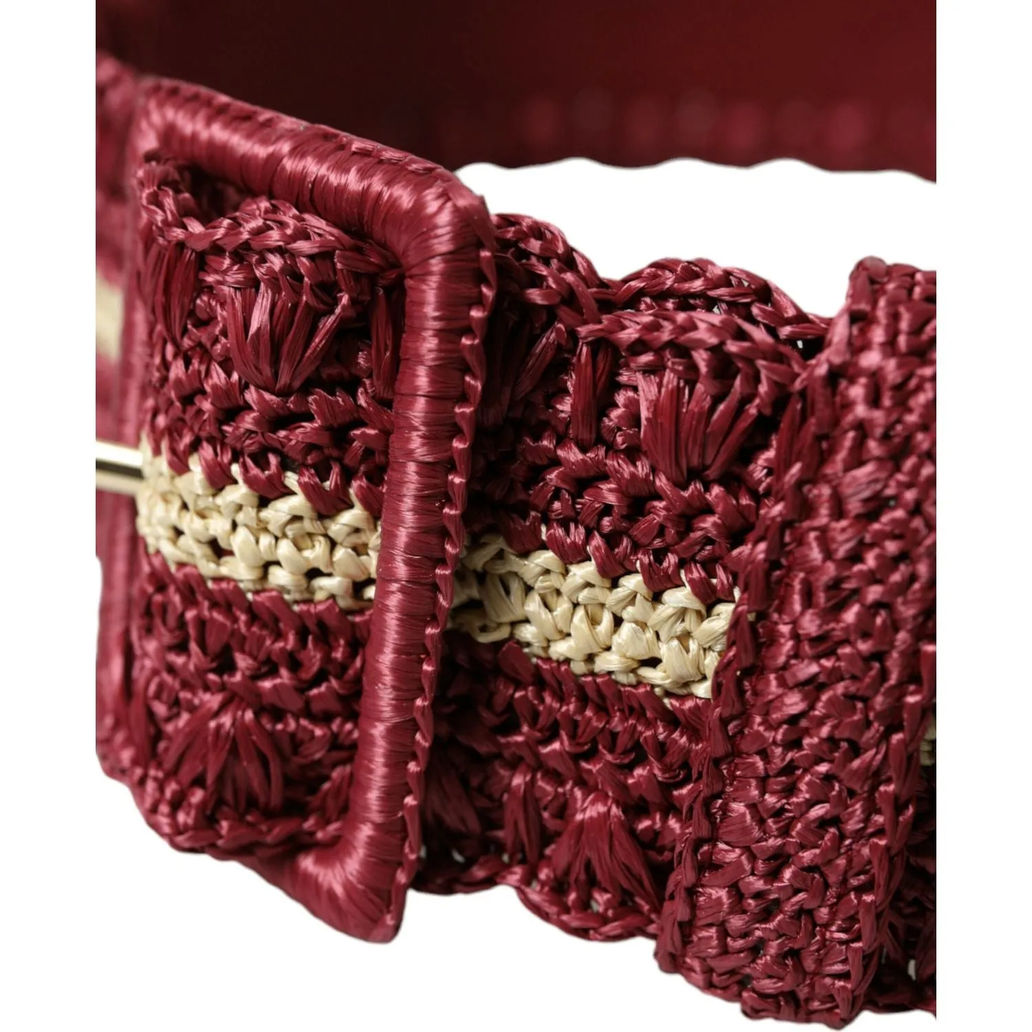 Dolce & Gabbana Maroon Elegance Canvas Waist Belt