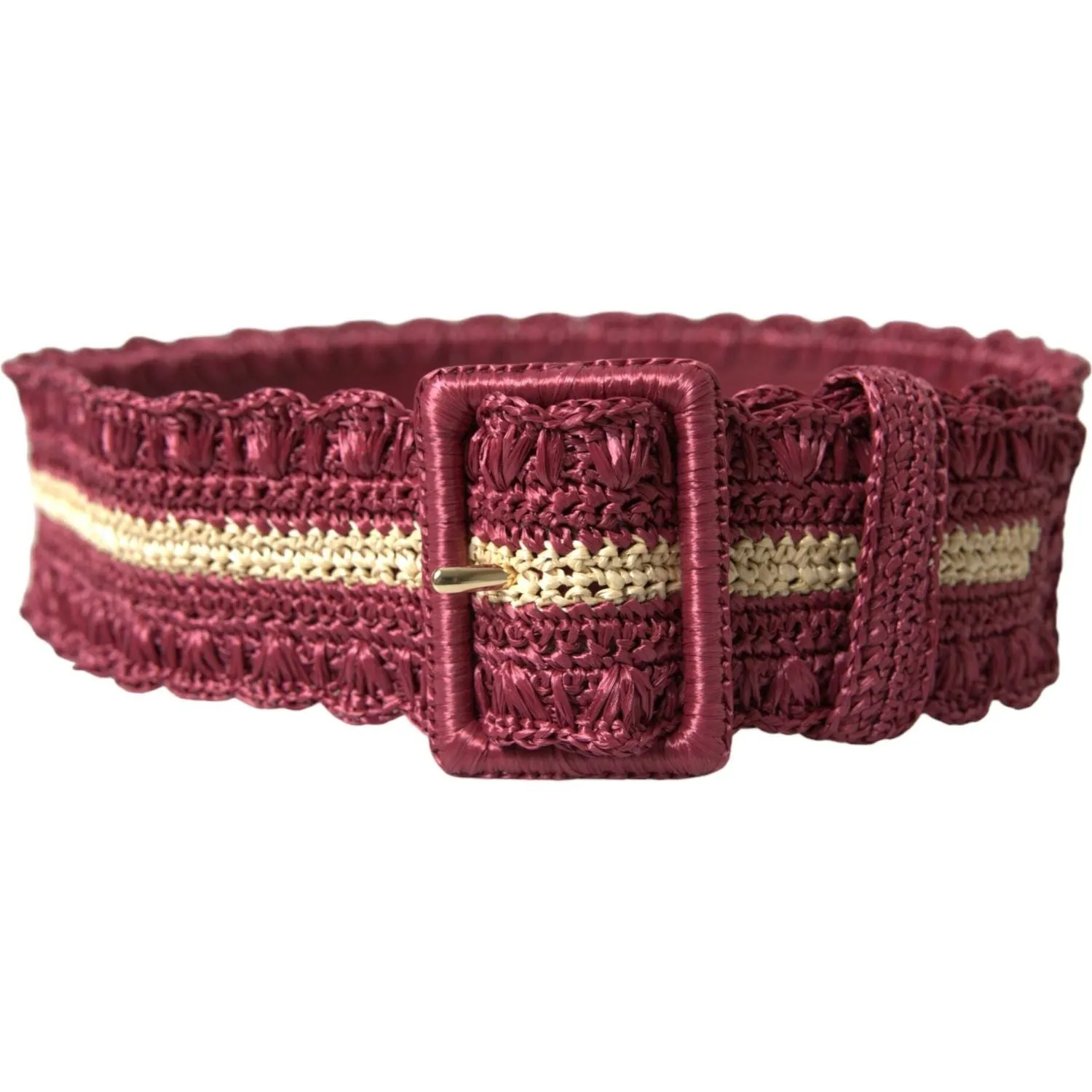 Dolce & Gabbana Maroon Elegance Canvas Waist Belt