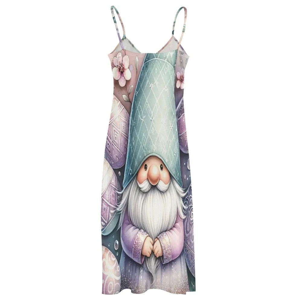 Easter Gnomes Spaghetti Strap Ankle-Length Dress Long dress