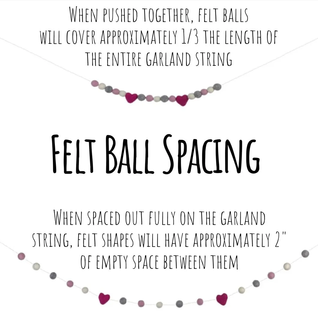 Felt Ball Garland- Baby Pink, Lavender & White