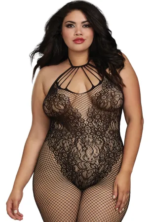 Fishnet Bodystocking with Knitted “Teddy” Design