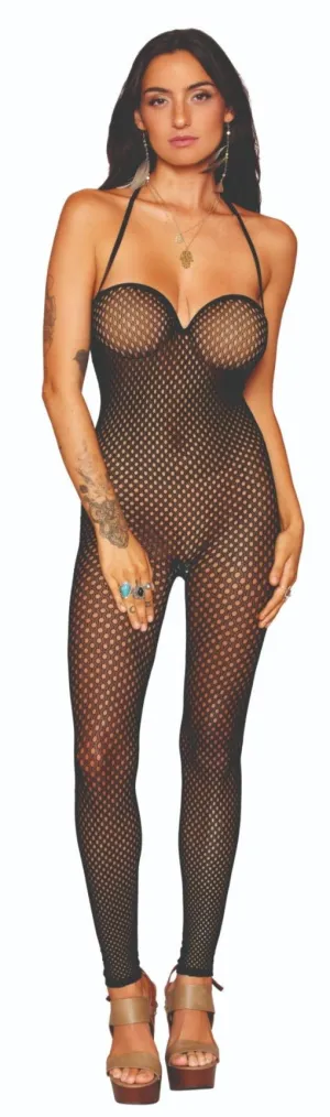 Halter Footless Bodystocking with Wired Neckline