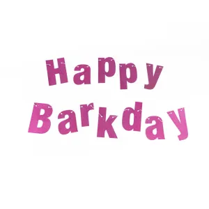 Happy Barkday Banner - Pink