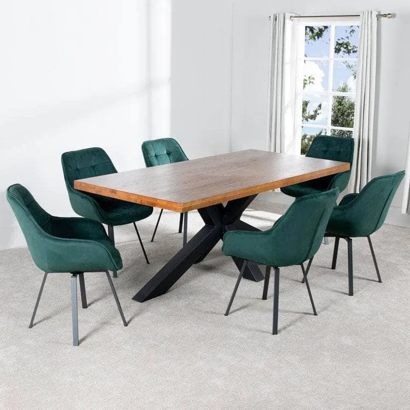 Harrow 200cm Dining Table & 6 Emerald Montreal Chairs