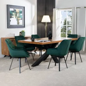 Harrow 200cm Dining Table & 6 Emerald Montreal Chairs