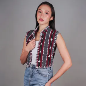 Itneg Hand Embroidered Cropped Vest