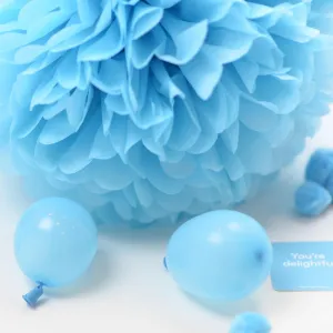 Large size sky blue tissue paper pom pom