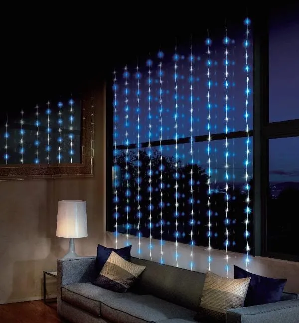 LED White-Blue Waterfall Curtain  (2x2m)