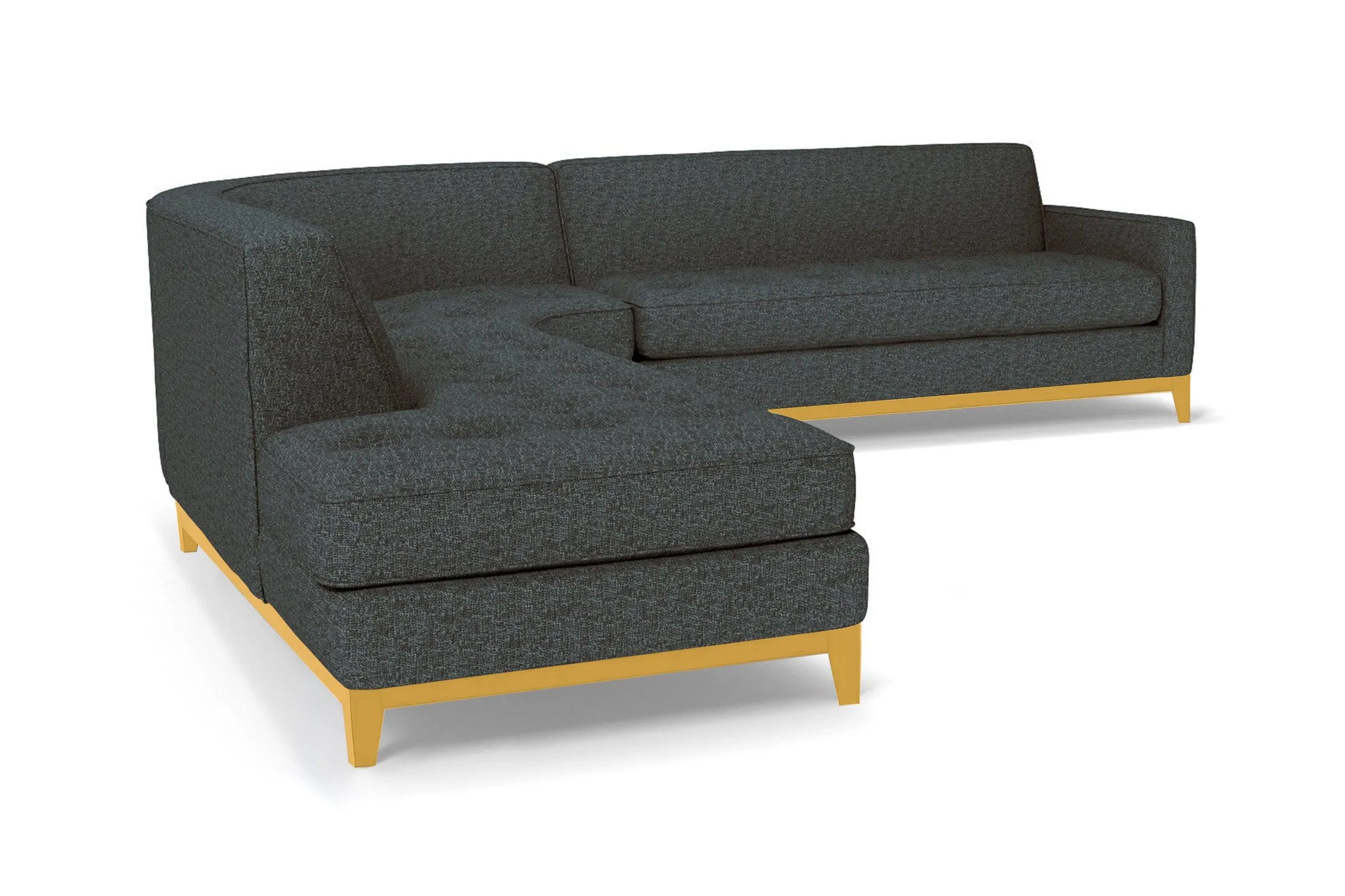 Monroe Drive 3pc Sectional Sofa :: Leg Finish: Natural / Configuration: LAF - Chaise on the Left