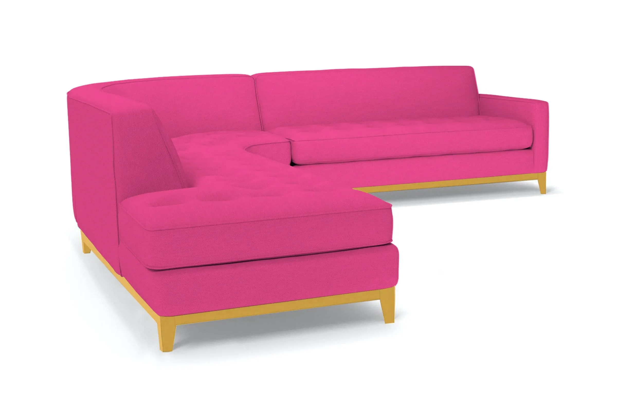 Monroe Drive 3pc Sectional Sofa :: Leg Finish: Natural / Configuration: LAF - Chaise on the Left