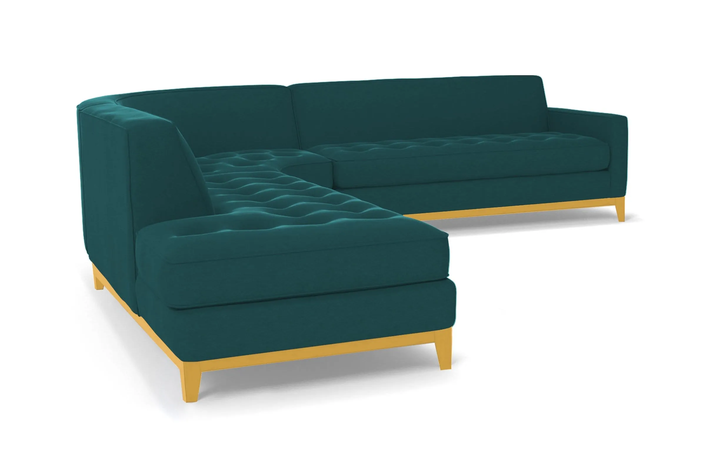 Monroe Drive 3pc Sectional Sofa :: Leg Finish: Natural / Configuration: LAF - Chaise on the Left