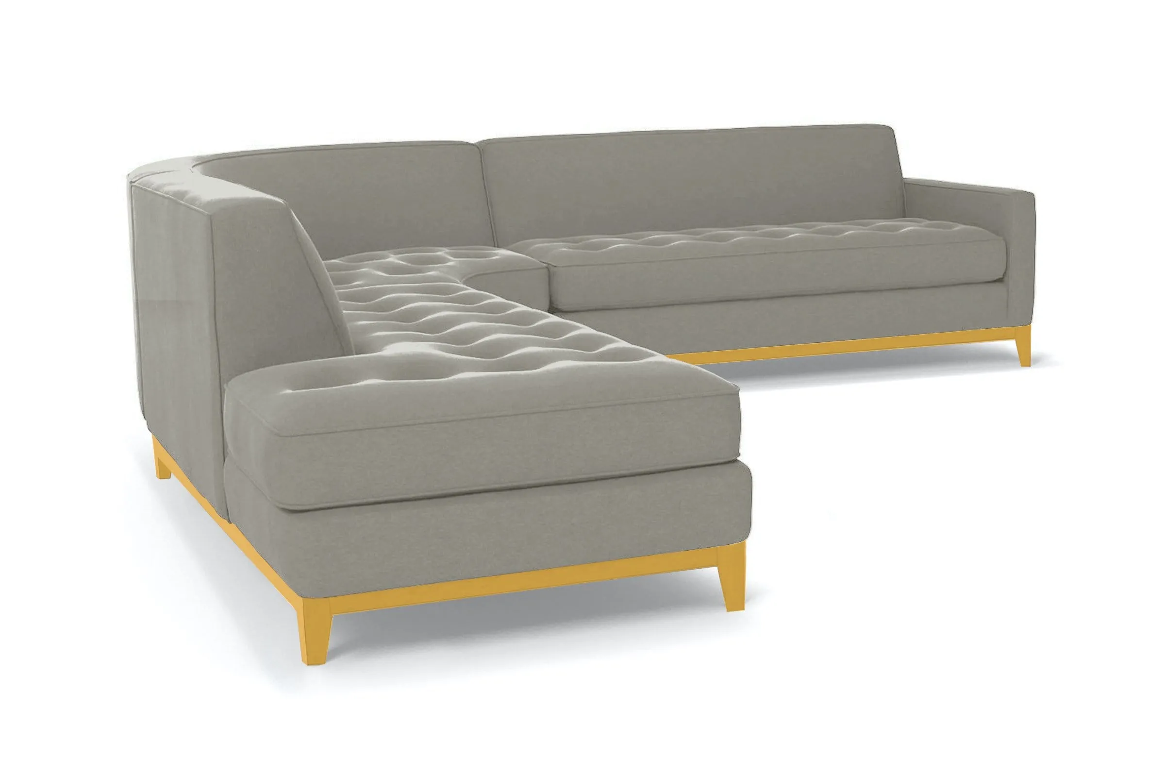 Monroe Drive 3pc Sectional Sofa :: Leg Finish: Natural / Configuration: LAF - Chaise on the Left