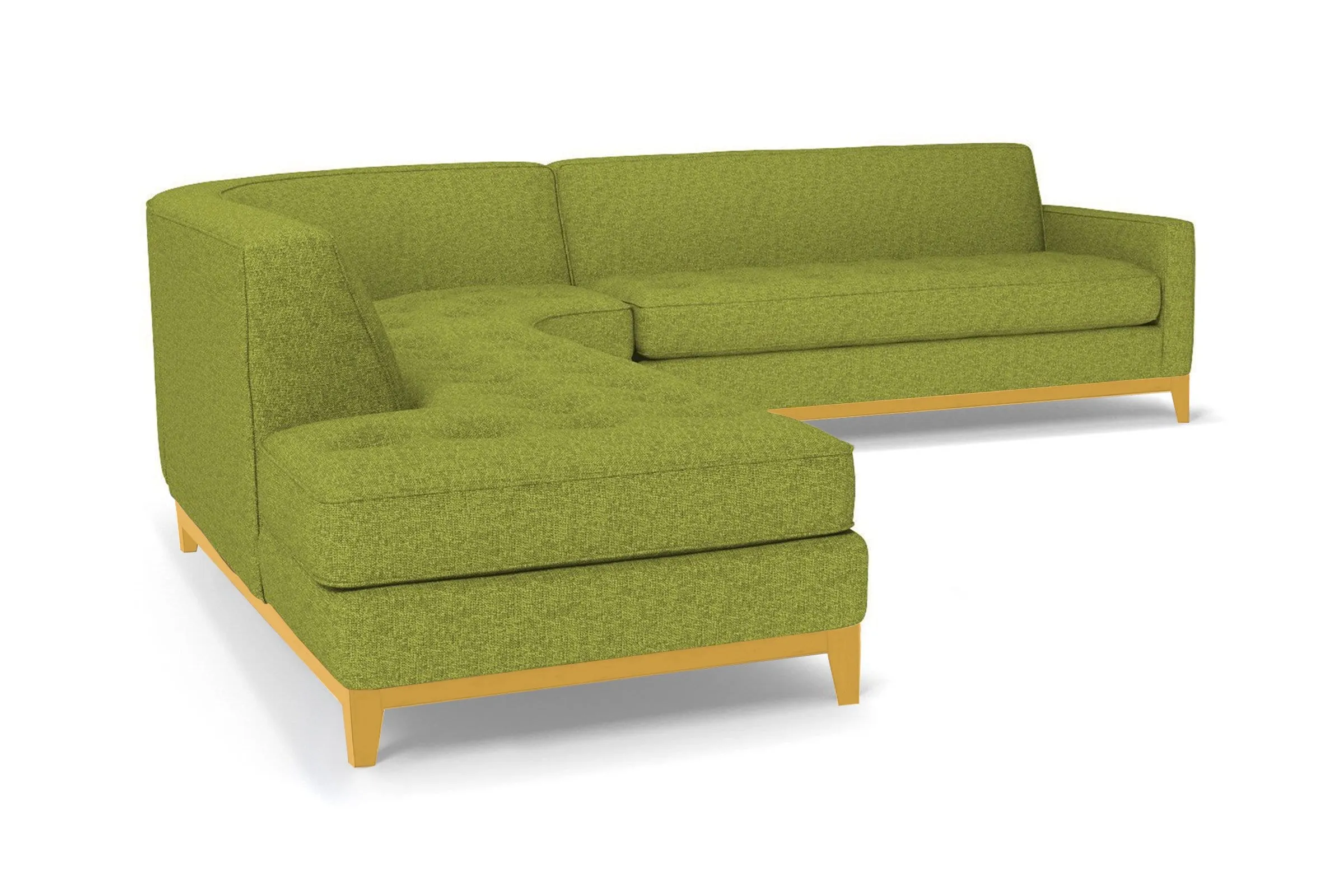 Monroe Drive 3pc Sectional Sofa :: Leg Finish: Natural / Configuration: LAF - Chaise on the Left