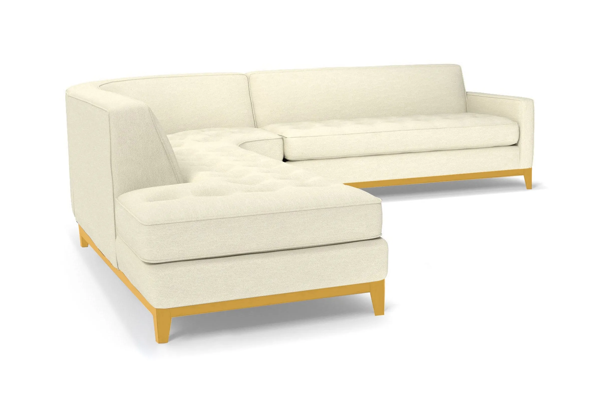 Monroe Drive 3pc Sectional Sofa :: Leg Finish: Natural / Configuration: LAF - Chaise on the Left