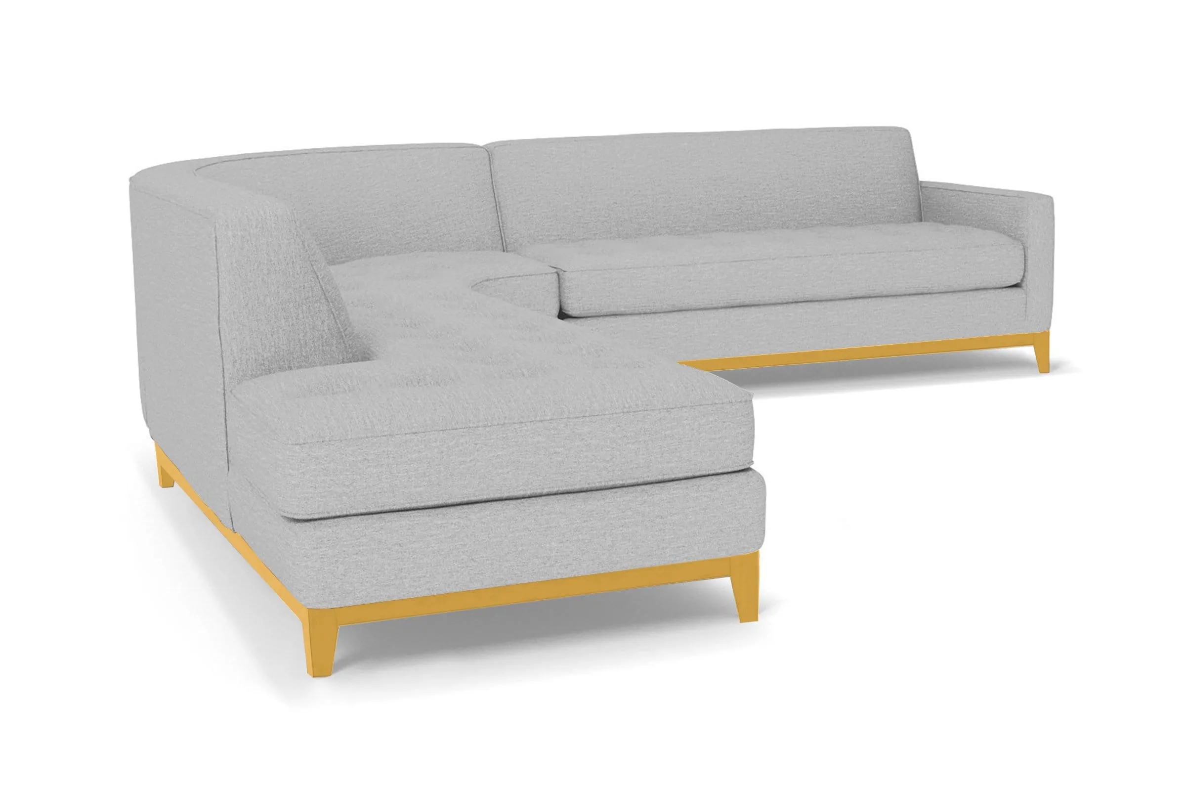 Monroe Drive 3pc Sectional Sofa :: Leg Finish: Natural / Configuration: LAF - Chaise on the Left