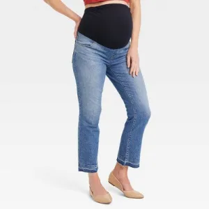 New - Over Belly Ankle Bootcut Maternity Pants - Isabel Maternity by Ingrid & Isabel Blue 16