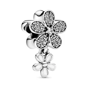 Pandora Dangling Daisy Flower Pave Charm #792098CZ