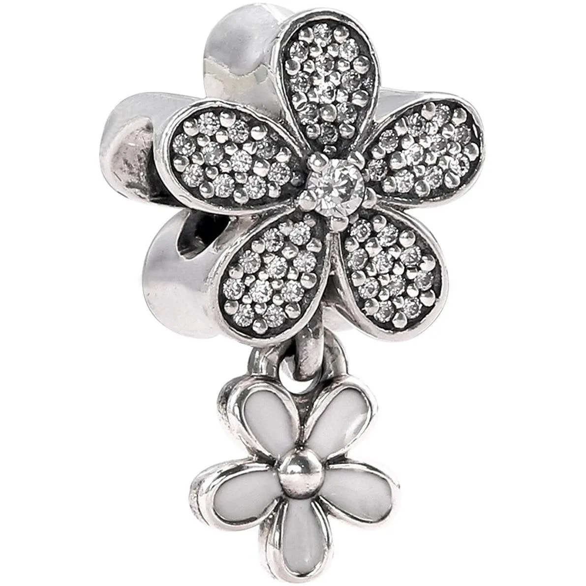 Pandora Dangling Daisy Flower Pave Charm #792098CZ